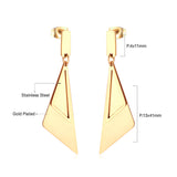 ASON 316L Stainless Steel Charming Geometric Dangle Earrings Gold Color Triangle Drop Earring for Women Accessories Jewelry