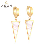 ASON – boucles d'oreilles en forme de Triangle pour femmes, Style tendance, en acier inoxydable, couleur or, bijoux de fête, usage quotidien, Piercing 