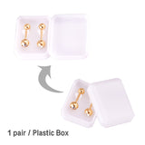 ASON Surgical Round Shape Cubic Zirconia Screw Stud Earrings Gold Color Stainless Steel for Kid/Women/Girl Jewelry Priecing