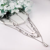 Thick Chain Necklace For Girls Cool Trendy Decor Steel Necklace For Women Cute Heart Lock Pendant Collier Aesthetic