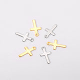 ASON 100 unids/lote dijes cruzados 316L colgante religioso de acero inoxidable Color dorado plata para collar DIY suministros de joyería