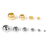 ASON 100pcs/Lot Gold/Silver Color Stainless Steel Spacer Beads Loose Ball for Necklace Bracelet DIY Jewelry Making Supplies