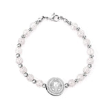 ASON Beaded Crystal Round Jesu Pendants Bracelets & Bangles For Women Girl Stainless Steel Beads pulseira Bracelets Party