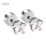 ASON taille 3mm à 5mm couleur argent étoile boucles d'oreilles en acier inoxydable à la mode enfant/fille boucles d'oreilles Bijoux fête en gros 