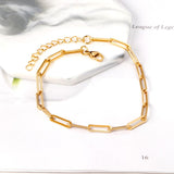 ASON Trendy Chain Anklet Gold Color Stainless Steel Foot Chain with Extender 23+5cm Women Jewelry Gift Beach Accessories