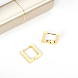 ASON pendientes de aro de perforación rectangulares cuadrados de Color dorado, pendientes geométricos de acero inoxidable para mujer, regalo de joyería de moda 