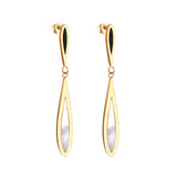 Korean Water Drop Shell 316L Stainless Steel Drop Jewelry Earrings Set For Women Party Gift Gold/Steel Earrings