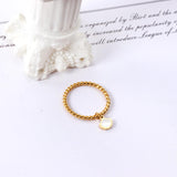 ASON Trendy Shell Charm Ring Gold Color 316L Stainless Steel Rings Unusual Fashion Jewelry for Women Gift Accessories