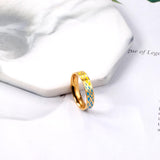 New Design Stainless Steel Mix Color 4.5mm Width Engagement Wedding Ring For Men Gold Plated Ring Jewelry Part