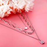 Thick Chain Necklace For Girls Cool Trendy Decor Steel Necklace For Women Cute Heart Lock Pendant Collier Aesthetic