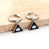 ASON Triangle couleur mixte diable oeil Piercing boucles d'oreilles couleur or en acier inoxydable pour femmes hommes à la mode bijoux quotidiens