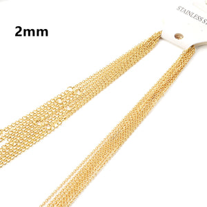 ASON 10 pièces/lot en acier inoxydable 45cm + 5cm extension chaîne lien dames collier bijoux accessoires or argent couleur sautoir