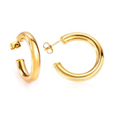 ASON – boucles d'oreilles demi-cercle en acier inoxydable lisse pour femmes, bijoux à la mode, accessoires de bijouterie 