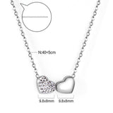 Two Heart Shape Pendant Necklaces Shiny Cubic Zirconia Charms For Lover Friends Romantic Anniversary Birthday Gifts