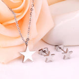 Hot Sale Stainless Steel Jewelry Sets Star Shape Necklace Earrings Sets For Women Jewelry Accessories Girls Gift