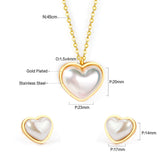 Lover Jewelry Sets Romantic Style Heart Shape Imitation Pearl Pendant Necklace Earring Brinco Collars Choker Party