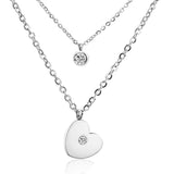 ASON – colliers avec pendentif en forme de cœur, couleur or, chaînes multicouches en acier inoxydable, ras du cou rond en zircone cubique pour femmes