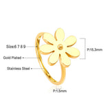 New Gold Rings For Women Bohemian Flower Rings Elegant Ladies Trendy Jewelry Cute Romantic Vacation Accessory