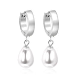 ASON Korean Statement Drop Dangle Imitation Pearl Earrings for Women Stainless Steel Hanging Earring Set for Female Jewelry