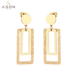 ASON Statement Long Tassel Geometry Dangle Piercing Drop Earrings Jewelry Stainless Steel For Women Accessories Wholesale