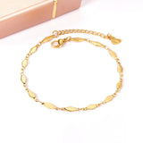 ASON Geometric Anklet Charm Foot Chain with 22+5cm Extender Gold Color Stainless Steel Fashion Jewelry Gift Accessories