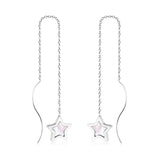 ASON-pendientes colgantes de concha de estrella de estilo coreano, pendiente con cadena colgante, joyería de acero inoxidable para mujer, regalo de fiesta 