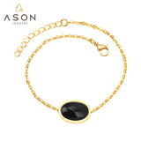 ASON Bracelets For Women Black/Pink/Blue/Red Bohemia Style Link Chain Bracelet Women Girl Stainless Steel Adjustable GIFT