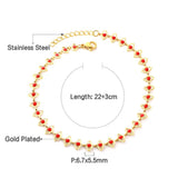 ASON 33 Red Eyes Accessories Chain Anklet Bracelets Gold Color Stainless Steel For Women Trendy Summer Boho Jewelry Fashion