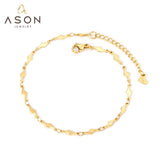 ASON Gold Color Stainless Steel Lightning Shape Chains Anklet For Women Foot Summer Beach Fashion Jewelry Accessories Gift