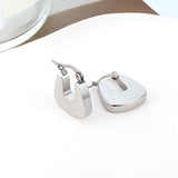 Chunky Stainless Steel Square Huggie Earrings For Women Geometric Gold Color Hoop Earrings Waterproof Bijoux Femme New