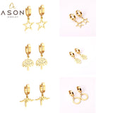 ASON Korean Statement Drop Dangle Geometric Earrings 2022 for Women Stainless Steel Hanging Earring Set for Female Jewelry