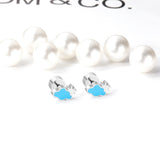 ASON mignon enfants oreille Stud couleur argent acier inoxydable bleu nuage petit dessin animé boucles d'oreilles pour fille femmes cadeaux bijoux 