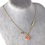 ASON – collier avec pendentif en forme de pain, chaîne en acier inoxydable de couleur or, avec zircone cubique, pour femmes et filles, bijoux à la mode, cadeau 