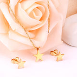 Hot Sale Stainless Steel Jewelry Sets Star Shape Necklace Earrings Sets For Women Jewelry Accessories Girls Gift