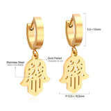 Hand Dangle Earrings Stainless Steel Drop Earrings For Women Gold/Steel Color Earrings Women Jewelry