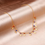 Aesthetic Bohemia Chains Collier For Women Summer Fresh Red Blue Bead Chains Colorful Necklace For Party Jewelry