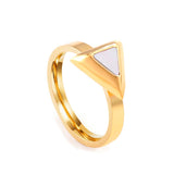 Rings Sets Stainless Steel Triangle Shell Single Rings Women Accessoiries Gold Color Engagement Rings Wholesale