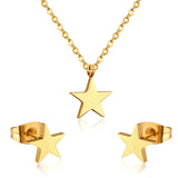 Hot Sale Stainless Steel Jewelry Sets Star Shape Necklace Earrings Sets For Women Jewelry Accessories Girls Gift