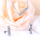 Asonjewelry Cubic Zirconia Gold Color Wedding Jewelry Set for Women 316L Stainless Steel Necklace Pendants Small Stud Earring