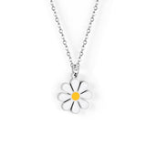 ASON Cute Flower Round Pendant Necklace Gold Color Stainless Steel Charm Choker Necklaces for Women Jewelry Accessories