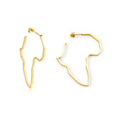 ASON Gigantic Gold Color 316L Stainless Steel Africa Map Huge Hoop Earring Ear Stud for Women Girl Gift Jewelry Accessories