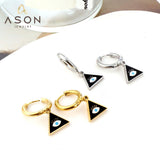 ASON Triangle Mixed Color Devil Eye Piercing Drop Earrings Gold Color Staianless Steel For Women Men Trendy Daily Jewelry