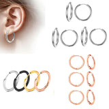 ASON-pendientes de aro circulares para mujer y niña, aretes geométricos redondos coloridos, joyería antialérgica Simple, uso diario, 5 pares/10 Uds.