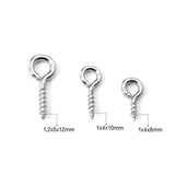 ASON 100 unids/lote pequeño tornillo de acero inoxidable con ojal, Mini ojales, gancho roscado para hacer joyería DIY, suministros para colgantes de cuentas