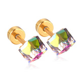 Stainless Steel Screw Kids Stud Earrings For Women Fashion Jewelry christmas Crystal Earings pendientes brincos