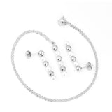 Ensembles de bijoux en acier inoxydable pour femmes et filles, boucles d'oreilles en fausses perles, collier de mariage, ensemble de bijoux de mariée indienne de dubaï