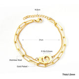 ASON-pulsera multicapa Vintage de acero inoxidable para mujer, brazalete con cierre, Color dorado, joyería para parejas 