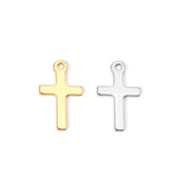 ASON 100 unids/lote dijes cruzados 316L colgante religioso de acero inoxidable Color dorado plata para collar DIY suministros de joyería