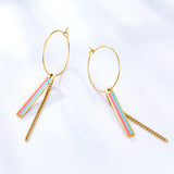 Dangle Pendants Earrings Statement Brand New Trendy Layered Drop Earrings For Office Lady Rectangle Drops Hoops