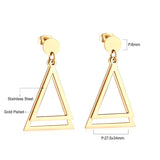 ASON-pendientes colgantes geométricos con estilo de acero inoxidable para mujer, aretes colgantes de Color dorado, accesorio, joyería, Piercing 